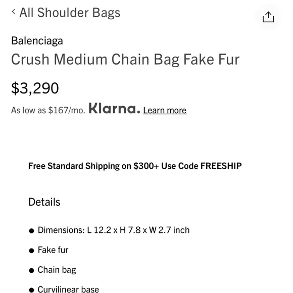 Balenciaga Crush Chain Faux Fur Bag - Picture 12 of 12